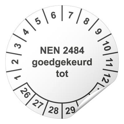 Keuringssticker NEN 2484 goedgekeurd tot Ø 30 mm - 800 stuks (op rol)