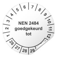 Keuringssticker NEN 2484 goedgekeurd tot Ø 30 mm - 400 stuks (op rol)