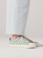 Stoffen decoratieve sneakers voor meisjes groen, bedrukt