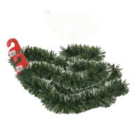 2x stuks kerstboom folie slingers/lametta guirlandes van 180 x 12 cm in de kleur glitter groen - thumbnail