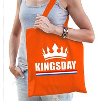 Oranje Kingsday / kroon tasje voor dames - thumbnail