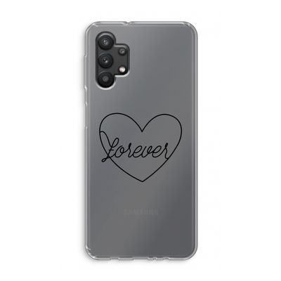 Forever heart black: Samsung Galaxy A32 5G Transparant Hoesje