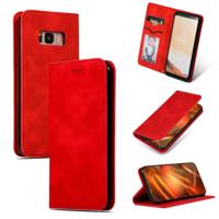 Retro huid voelen Business magnetische horizontale Flip lederen case voor Galaxy S8 (rood)