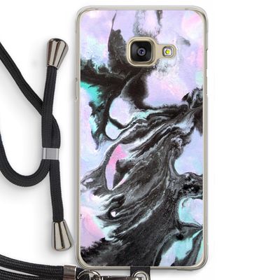 Pastel zwart: Samsung Galaxy A3 (2016) Transparant Hoesje met koord