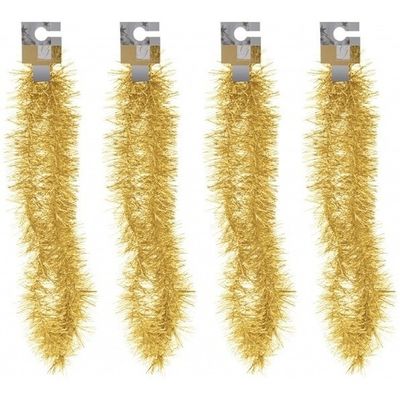 4x Gouden folieslingers fijn 180 cm