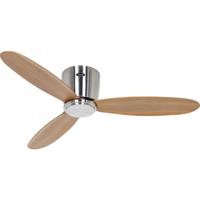 CasaFan ECO PLANO II 112 BN-EN WiFi Flügel Eiche natur Plafondventilator 13 W (Ø x h) 112 cm x 160 mm Chroom (geborsteld) Met afstandsbediening, Timer, Met