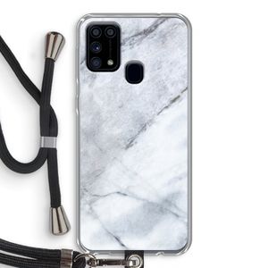 Witte marmer: Samsung Galaxy M31 Transparant Hoesje met koord