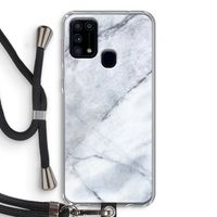 Witte marmer: Samsung Galaxy M31 Transparant Hoesje met koord