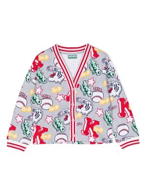 Kenzo Kids sweat Club Baseball à boutonnière - Gris
