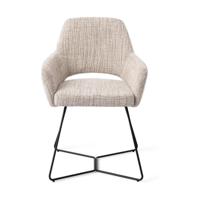 Jesper Home Yanai eetkamerstoel Caramel Grid beehive black