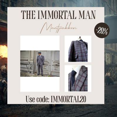 Maatpak Voor Heren | 3-delig Pak | Grijs/rood Windowpane | Michael Gray | Peaky Blinders | Peaky Blinders