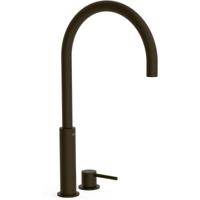 Wastafelkraan Tres Study | Opbouw | Draaibare uitloop | Mengkraan | Hoog model | 1-hendel | Rond | Zwart brons