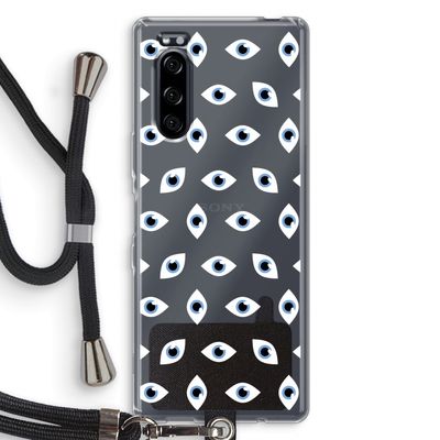 Eyes pattern: Sony Xperia 5 Transparant Hoesje met koord