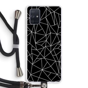 Geometrische lijnen wit: Samsung Galaxy A71 Transparant Hoesje met koord
