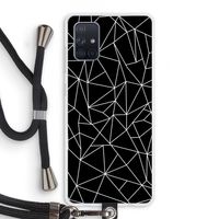 Geometrische lijnen wit: Samsung Galaxy A71 Transparant Hoesje met koord