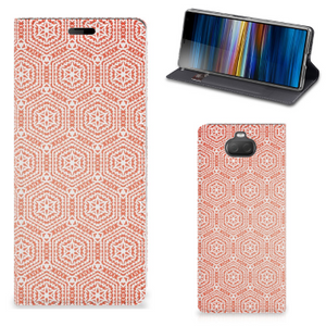 Sony Xperia 10 Hoesje met Magneet Pattern Orange