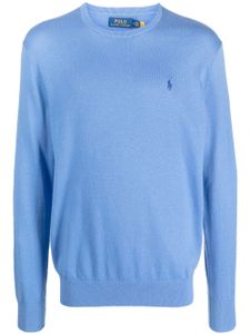 Polo Ralph Lauren pull en coton mélangé à logo brodé - Bleu