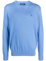 Polo Ralph Lauren logo-embroidered cotton-blend jumper - Bleu