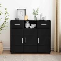 Dressoir met lade Zwart 88.5 x 30.5 x 73 cm Bewerkt hout