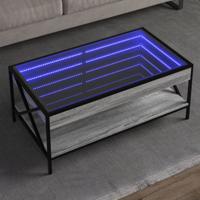 Salontafel met Infinity LED 90x50x38 cm grijs sonoma eikenkleur