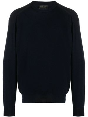 Roberto Collina pull gaufré en laine mérinos - Bleu