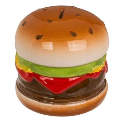 Spaarpot van een lekkere Hamburger - 14 x 13 cm - keramiek - Kinderen en volwassenen