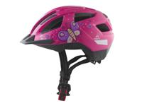 CRIVIT Kinder fietshelm met achterlicht (Vlinder/roze)