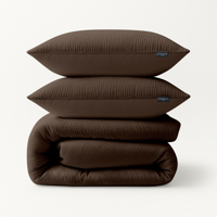 Dekbedovertrek Mousseline Bruin Effen 240x200 Cm Anti Allergie & Anti Huisstofmijt & Zacht Zydante - Dekbed-Discounter.nl