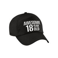 Awesome 18 year old verjaardag pet / cap zwart voor dames en heren - thumbnail