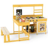 Modderkeuken met Picknicktafel voor Kinderen Buitenspeelset voor in de Achtertuin-Naturel