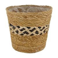 Mand zeegras Ø18x16cm naturel/zwart