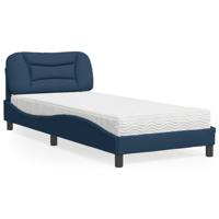 Bed met matras "Hvar" stof blauw 90x190 cm