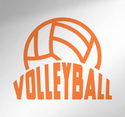 Muursticker tekst en bal Volleybal