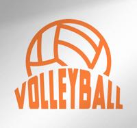 Muursticker tekst en bal Volleybal