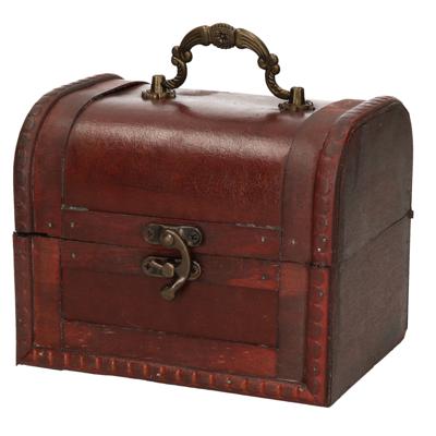 Sieraden opbergkistje Vintage - 15 x 12,5 cm - hout - bruin Sieraden opbergkistje Vintage - 15 x 12,5 cm - hout - bruin