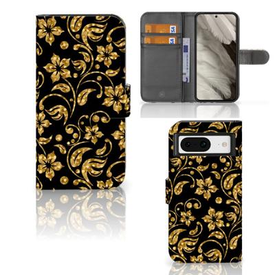 Google Pixel 8 Hoesje Gouden Bloemen Google Pixel 8 Hoesje Gouden Bloemen