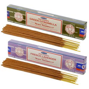 Satya Wierook cadeaus set - 2x geurstokjes - Citronella en Lavendel geur - Meditatie