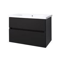 Best Design Quick Black Greeploos meubel onderkast en wastafel 80 cm mat zwart 4007340 - thumbnail