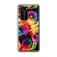 Neon bloemen: Huawei P40 Pro Transparant Hoesje Neon bloemen: Huawei P40 Pro Transparant Hoesje