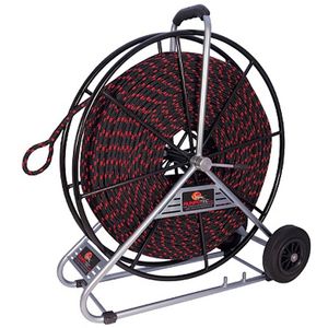 Trektouw polyester Ø12 mm 200 m met haspel Runpotec