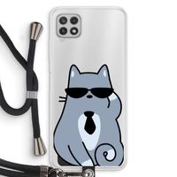 Cool cat: Samsung Galaxy A22 4G Transparant Hoesje met koord