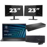 Dell Vostro 15 3510 - Intel Core i5-11e Generatie - 15 inch - 16GB RAM - 256GB SSD - Windows 11 Home + 2x 23 inch Monitor