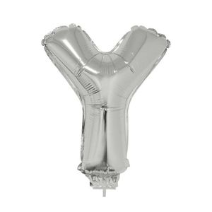 Opblaasbare letter ballon Y zilver