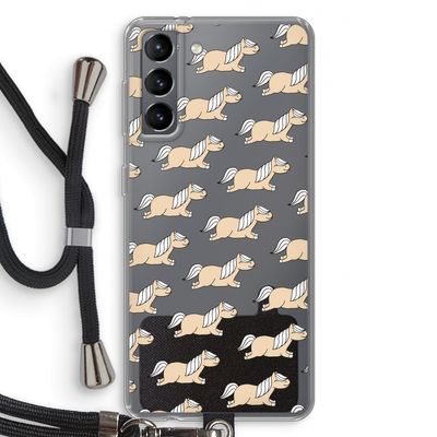 Ponys: Samsung Galaxy S21 Transparant Hoesje met koord