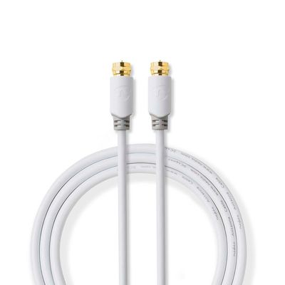 Nedis Satelliet- en Antennekabel | F-Male naar F-Male | 2 m | Wit | 1 stuks - CSBW41000WT20 CSBW41000WT20