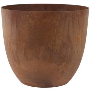 Bloempot/plantenpot van gerecycled kunststof terra bruin D45 en H38 cm