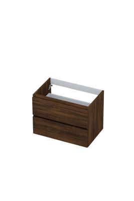Onderkast INK 2 laden greeploos met houten keerlijst 70 cm x 45 cm x 52 cm Koper eiken 1257120