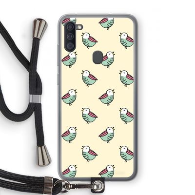 Vogeltjes: Samsung Galaxy A11 Transparant Hoesje met koord