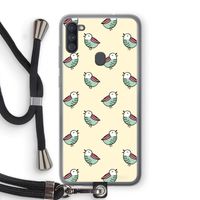 Vogeltjes: Samsung Galaxy A11 Transparant Hoesje met koord