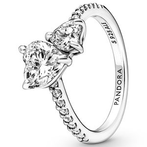 Pandora 191198C01 Ring Sparkling Heart Solitaire zilver-zirconia wit